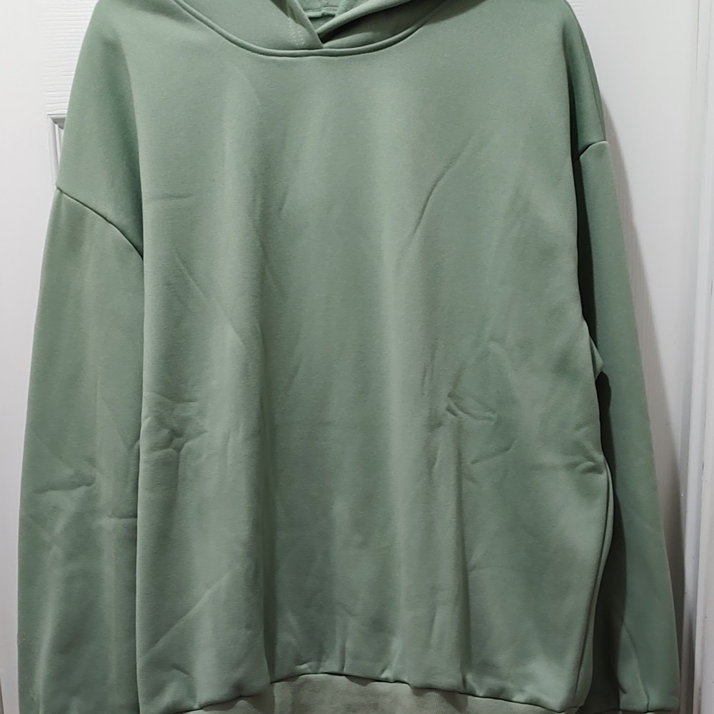 Women's Light Sage Green Pullover Hoodie and Shorts Set